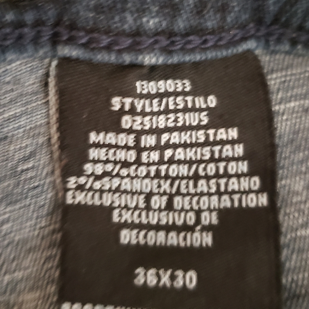 Urban Star Estilo Denim Blue Jeans Hi Rise Stretch Darkwash Size 36 X 30 - Picture 13 of 14